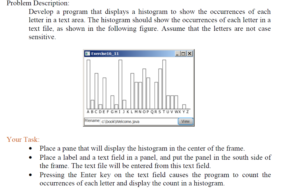  Complete this in JavaFX Problem Description: Develop a program that displays