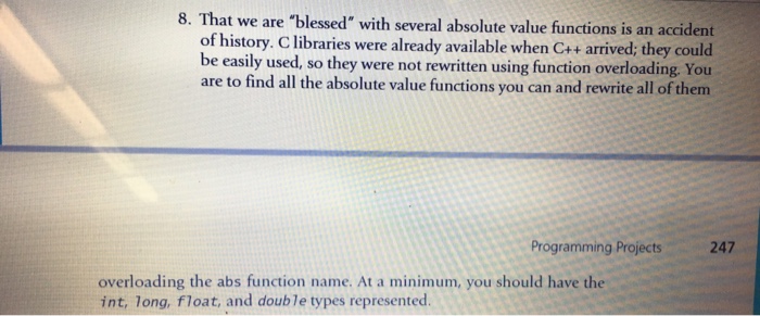  8. That we are blessed" with several absolute value functions is
