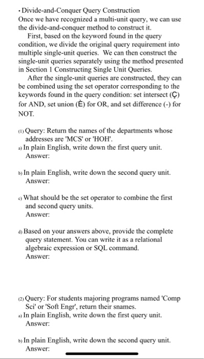 its query condition first. Query condition is the part of the query