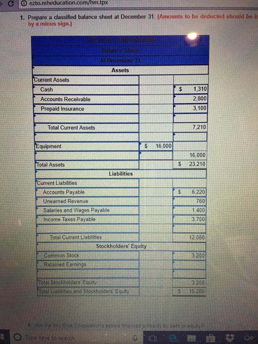 complete. M Chapter 4 HW CIC ezto.m heducation.com/hm.tpx M4-16 Reporting a Balance
