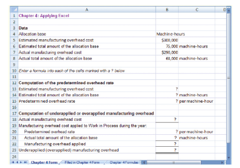  B A 1 Chapter 4: Applying Excel 2 3 Data 4