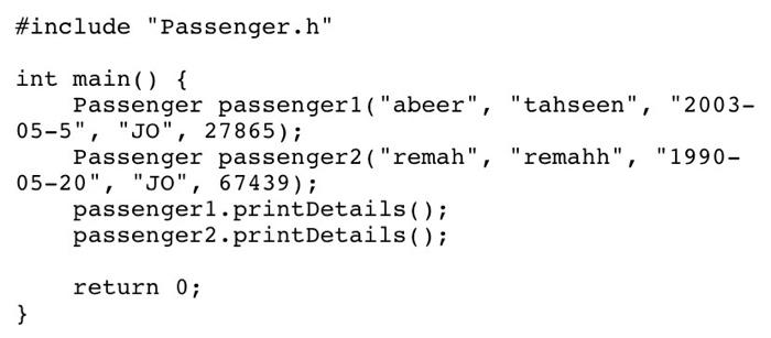 information (data members) Test your class with a simple driver that defines