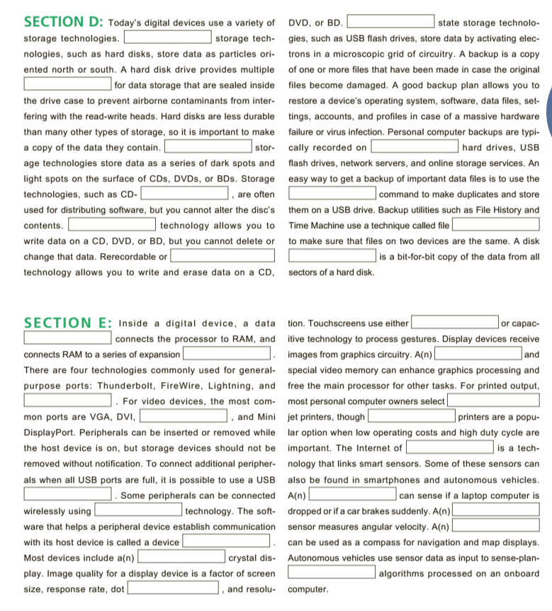  Type the answer. SECTION D: Today's digital devices use a variety
