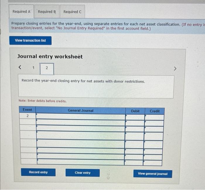 in dispute resolution Required: a. Prepare closing entries for the year-end, using