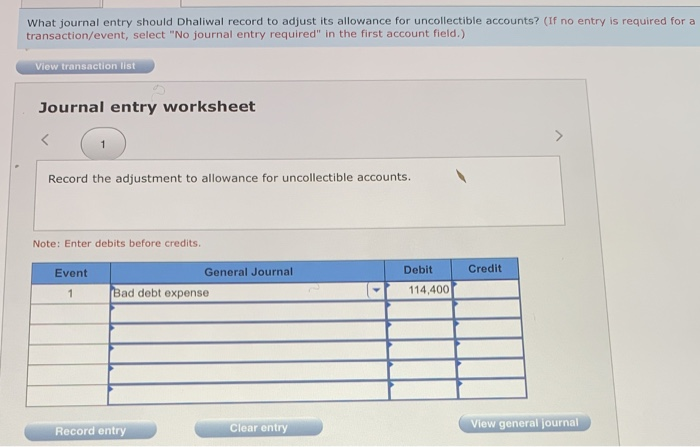 due = $207,000; estimated uncollectible = 20%. 2. Accounts 1-45 days past