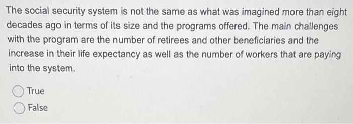  The social security system is not the same as what was