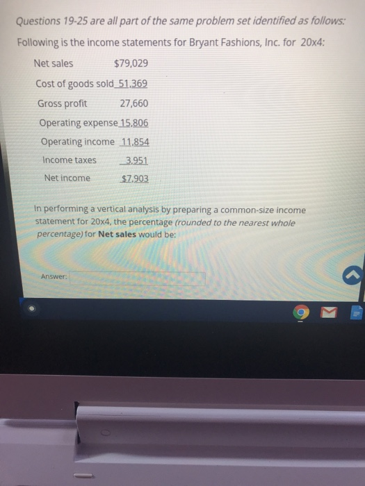  Questions 19-25 are all part of the same problem set identified