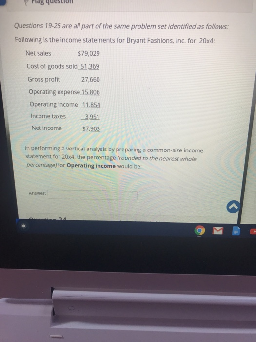performing a vertical analysis by preparing a common-size income statement for 20x4,