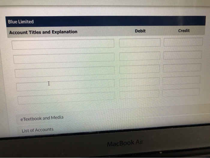 the operations of Blue Limited. Crane also paid Blue $2,700 in cash.