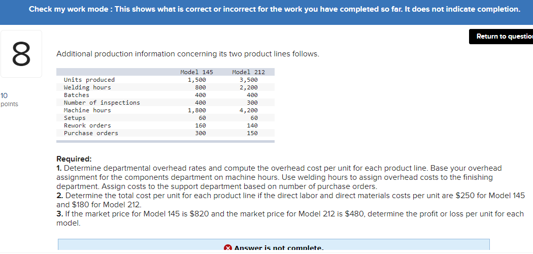 in "check your work" mode so everything with a check is correct,