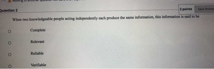  Save Answe Question 2 2 points When two knowledgeable people acting