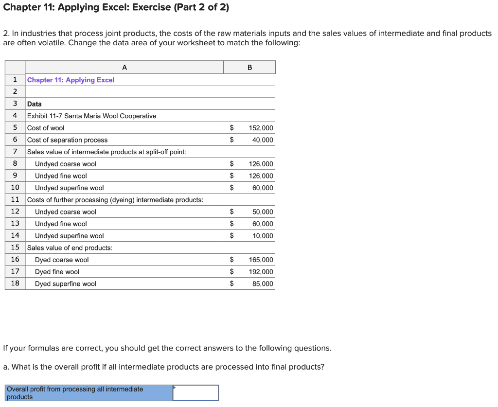 11-7 Santa Maria Wool Cooperative Cost of wool Cost of separation process