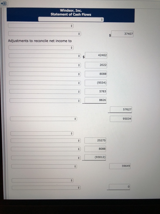 scratch please. Very confused haha The comparative balance sheets for Windsor, Inc.
