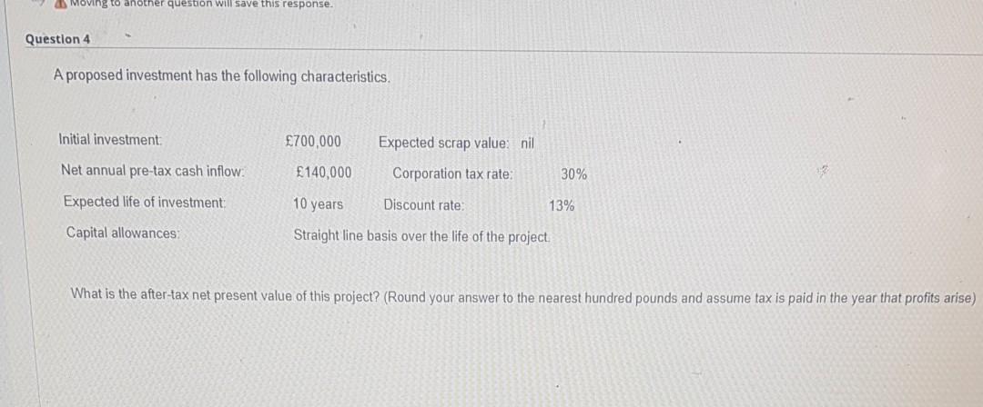 to the nearest 1) O A. An investment of 400 now has