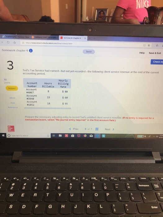  Help Save& Exit homework chapter 4 Check m 3 Ted's Tax