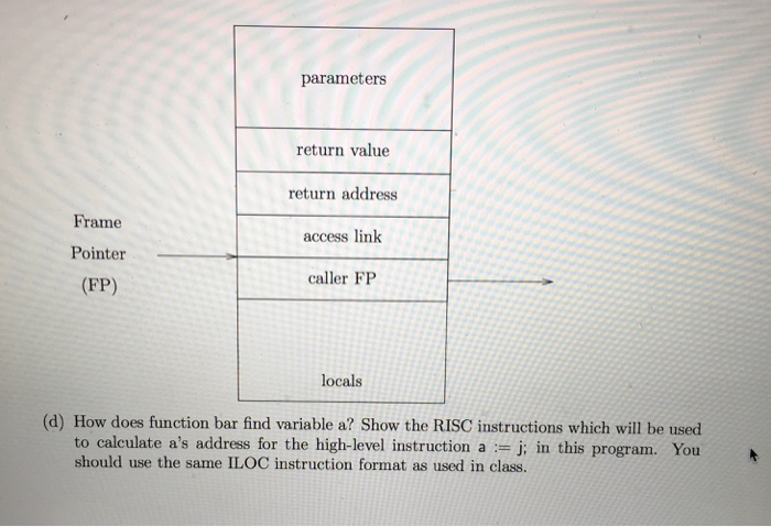 This program uses static (lexical) scoping. procedure main (): int a; procedure