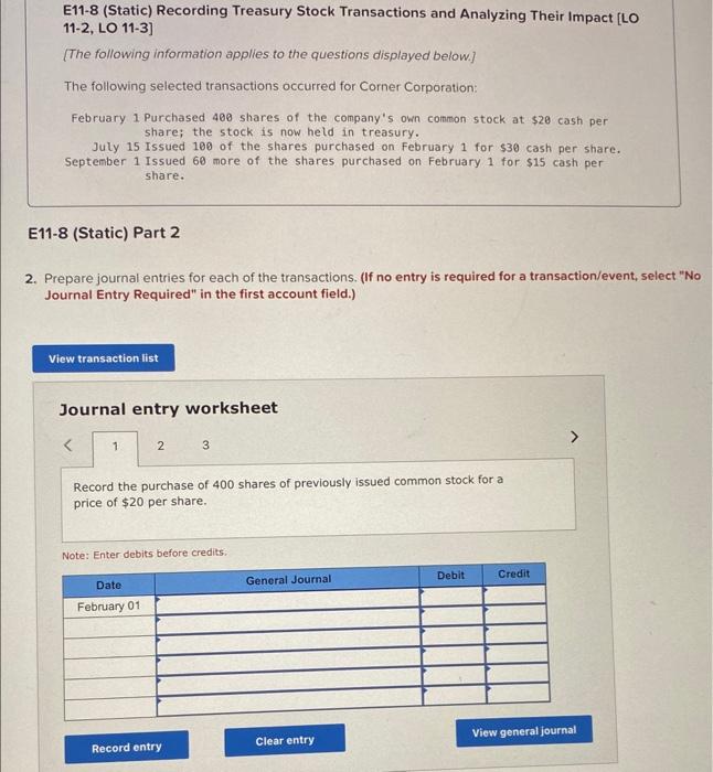 Impact (LO 11-2, LO 11-3] The following information applies to the questions