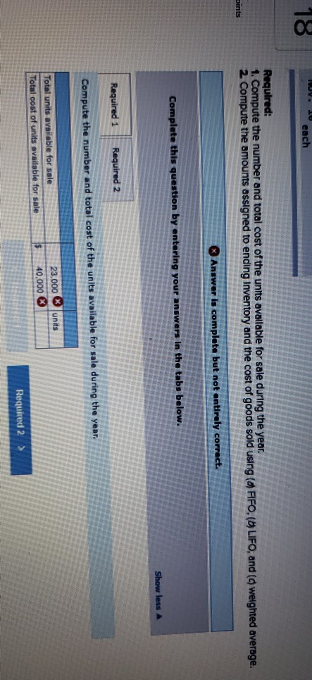 Seminole Company began the year with 23,000 units of product in its