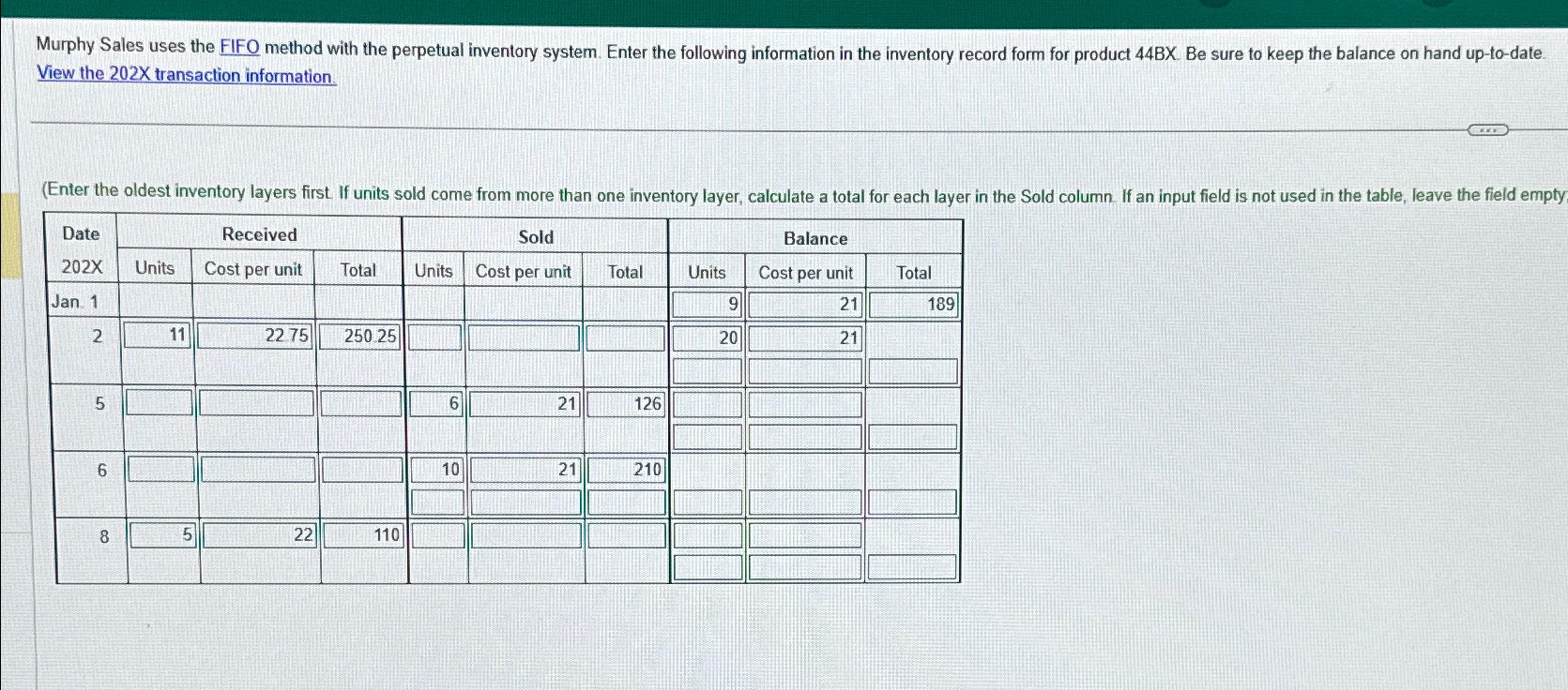  Murphy Sales uses the FIFO method with the perpetual inventory system.