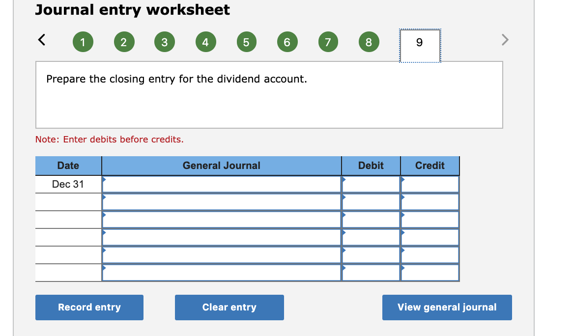 Debit Credit General Journal No Journal Entry Required Dec 31 Journal entry