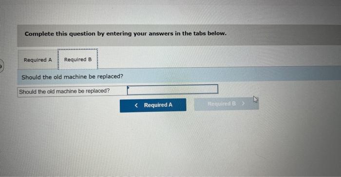new machine at a price of $109,000. Rory can sell its old