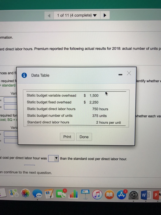 actual direct labor hours, 1,400 Requirement 1. Compute the veriable overhead cost