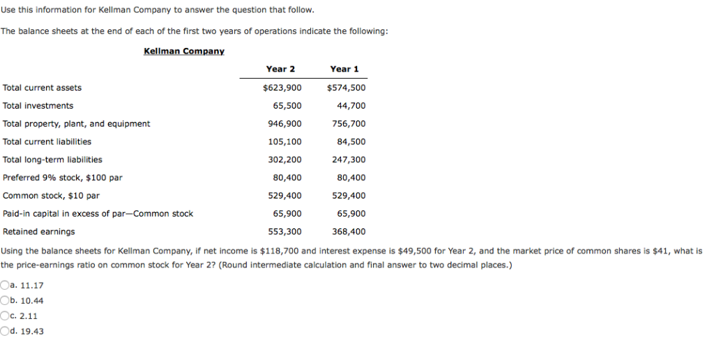  Use this information for Kellman Company to answer the question that