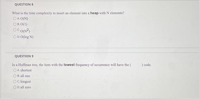  What is the time complexity to insert an element into a