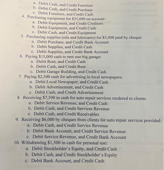 books of ITMD company for auto mechanic services regarding some of the