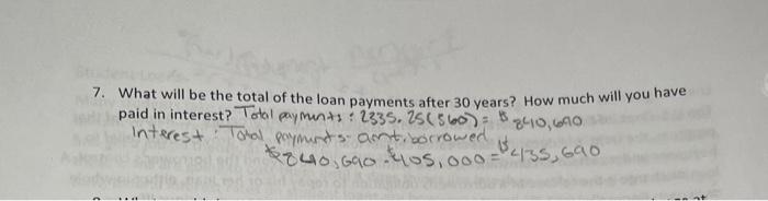 the class activity. You are buying the same home as in the