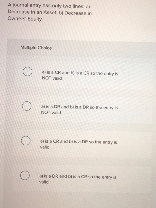 a) is a CR and b) is a CR so the entry