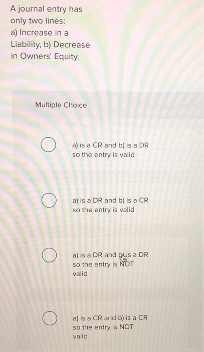 is NOT valid 0 a) is a DR and b) is a