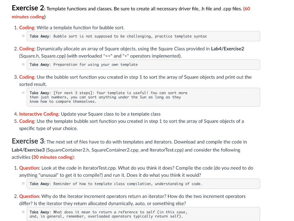 and iterators at Due Wednesday by 11:59pm Points 1 Submitting a file