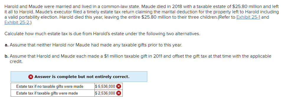  Please answer questions a & b Harold and Maude were married
