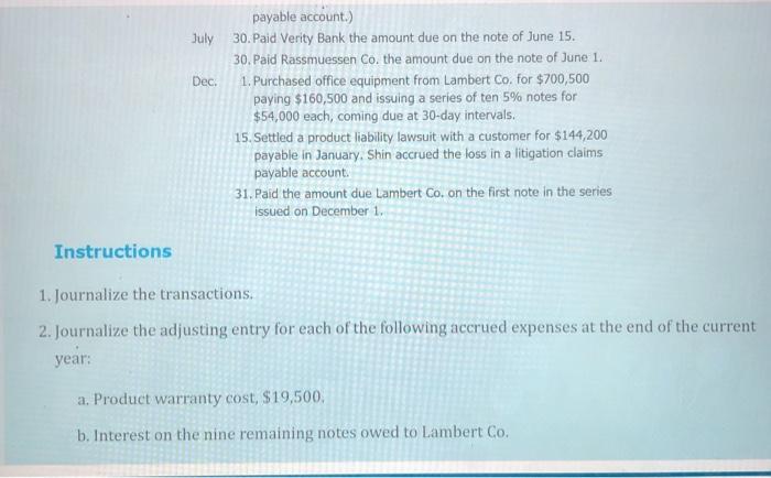 from among the transactions completed by Shin Co. during the current year: