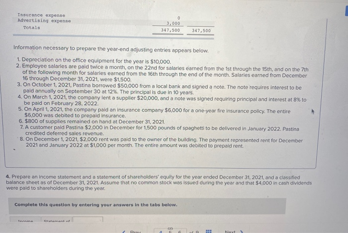 the questions displayed below.) Pastina Company sells various types of pasta to