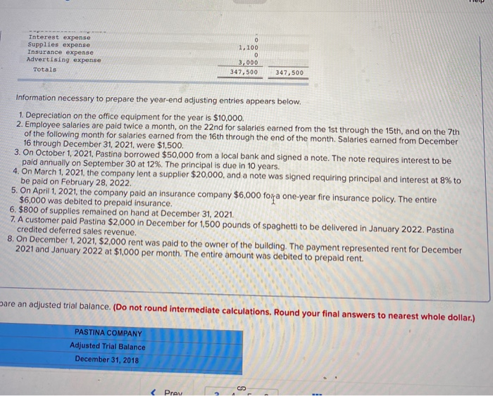 Prepaid insurance office equipment Accumulated depreciation Accounts payable Salaries payable Notes payable