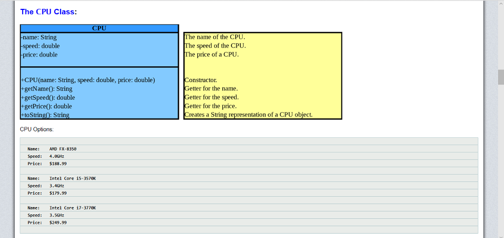 the total cost of the build. You will create a menu-driven program