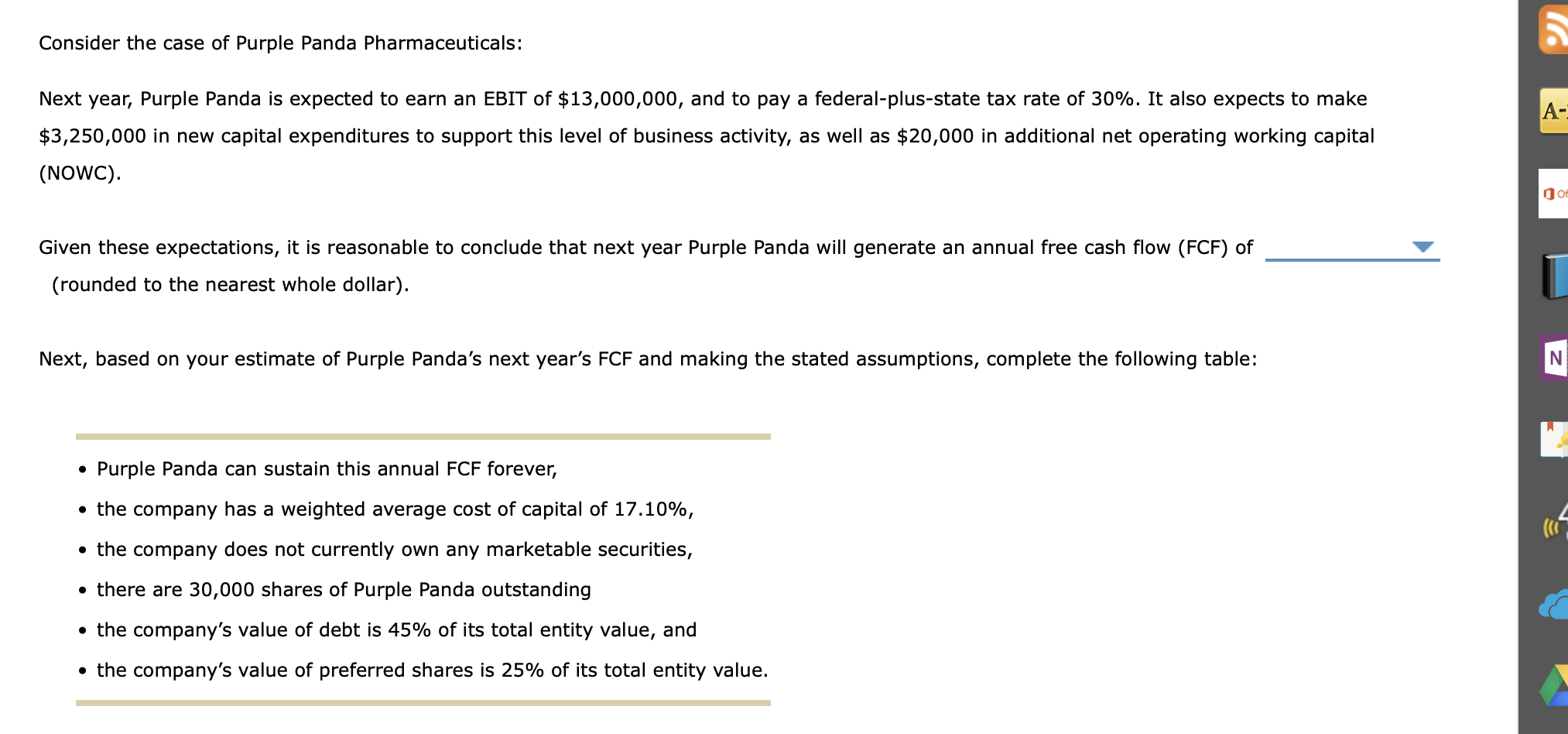 a share of a company's common stock. One method uses the free