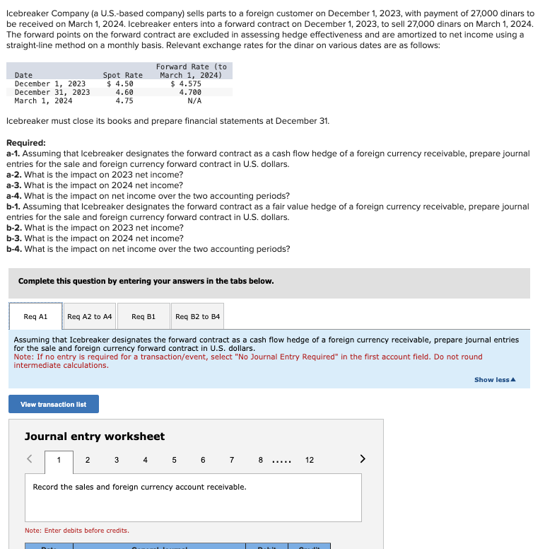  Icebreaker Company (a U.S.-based company) sells parts to a foreign customer