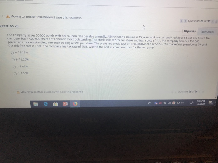  > Moving to another question will save this response.