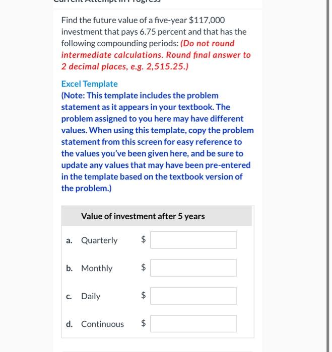(Do not round intermediate calculations, Round final answer to 2 decimaf places,