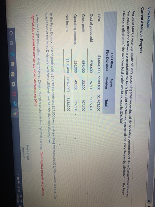  View Policies Current Attempt in Progress Veronica Mars, a recent graduate