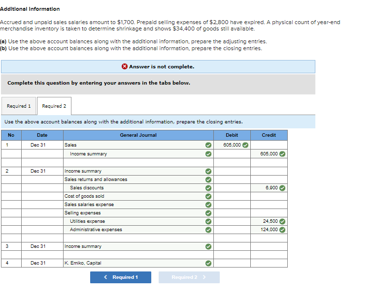 list includes selected permanent accounts and all of the temporary accounts from