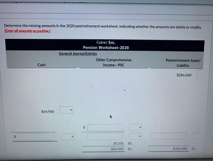 the amounts are debits or credits. (Enter all amounts as positive.) General)