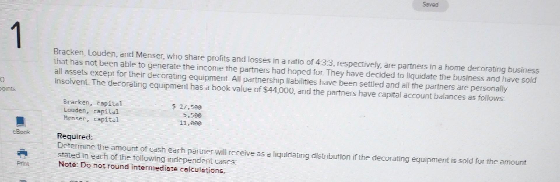  please provide answers in same format as given Bracken, Louden, and
