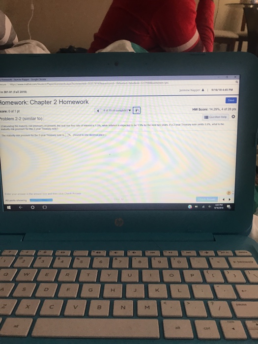  Jeuvine Napper&9/16/18 445 PM in 301-01 UFail 2018) omework: Chapter 2