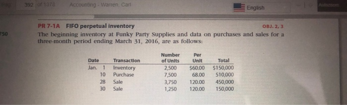 by three methods a three-month period are shown in Problem 7-1A. Instructions