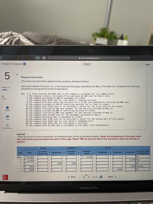  education.com Chapter 1 Homework Help 5 Part2 20 DO Required information