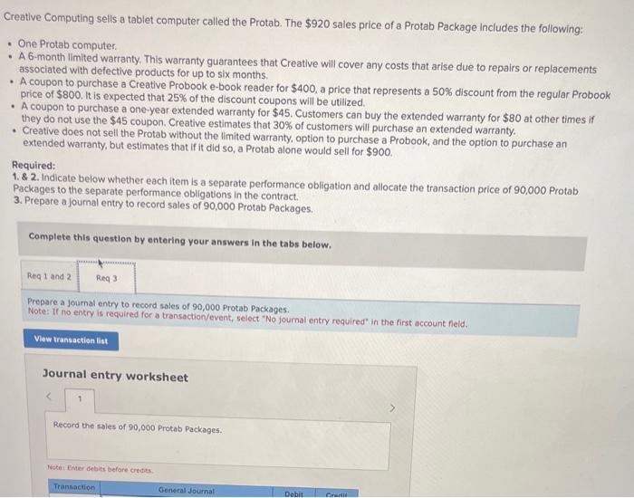 sales price of a Protab Package includes the following: - One Protab